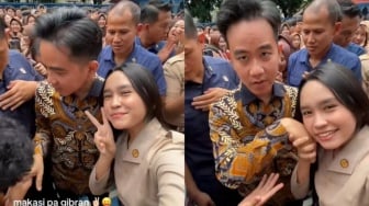 Viral Seorang Siswi 'Pepet' Wapres Gibran Rakabuming Hingga Salim Berkali-kali: Mau Nyaingin Selvi Ananda?