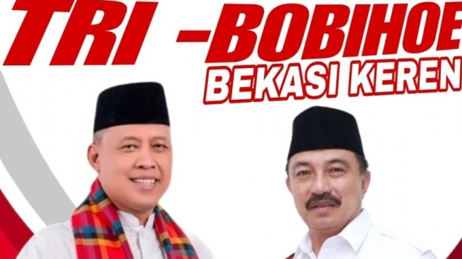 Poster calon wali kota dan wakil wali kota Bekasi, Tri Adhianto-Harris Bobiho [Instagram]